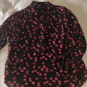 Jcrew Cherry print cotton popover shirt